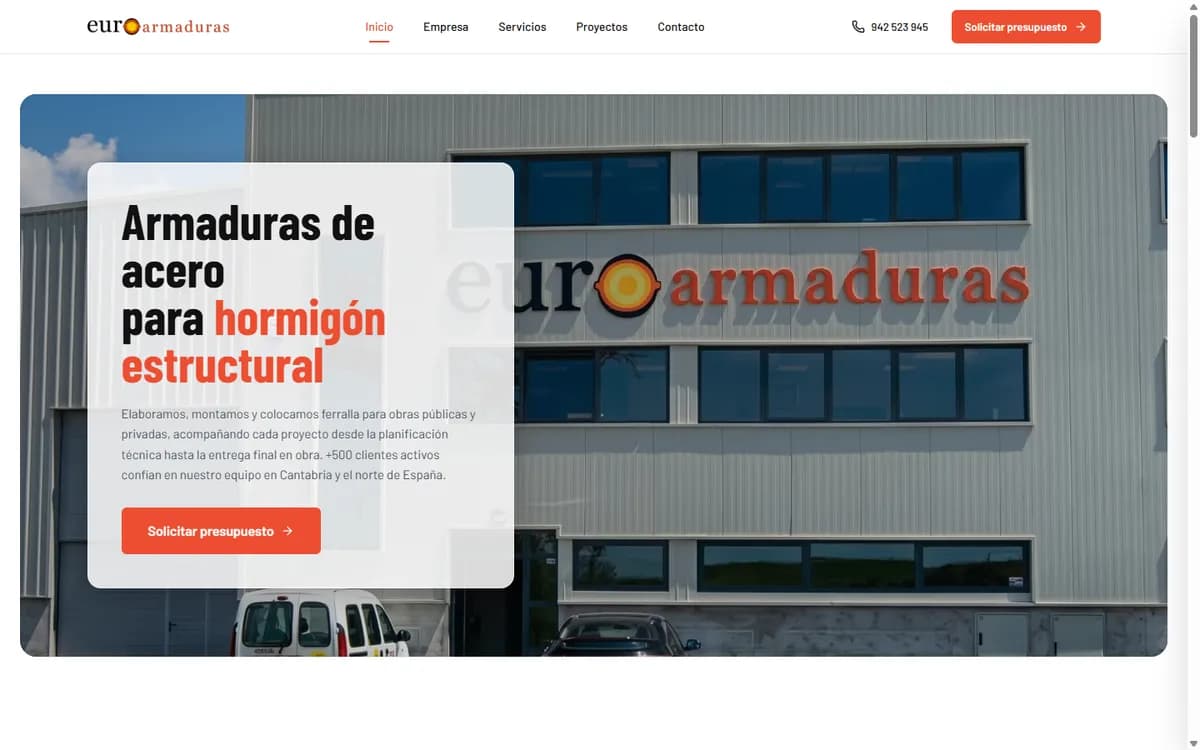 Captura de la web de Euroarmaduras